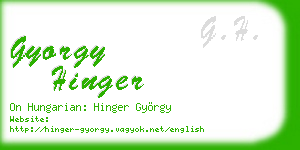 gyorgy hinger business card