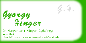 gyorgy hinger business card